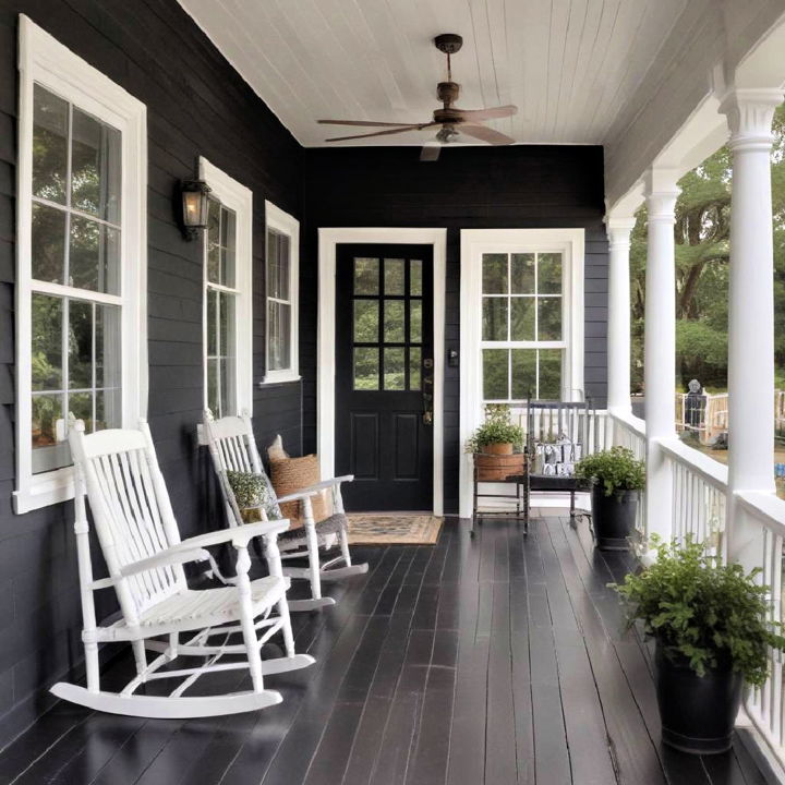 modern charcoal black porch design