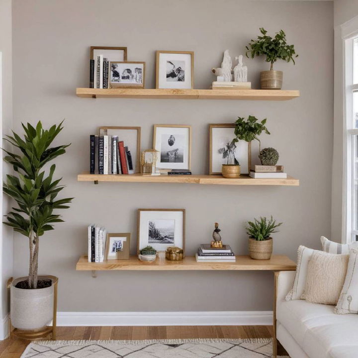 modern floating shelves for bookshelf