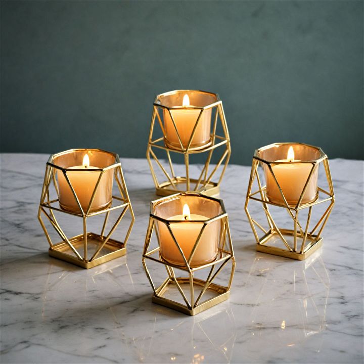 modern geometric candle holders