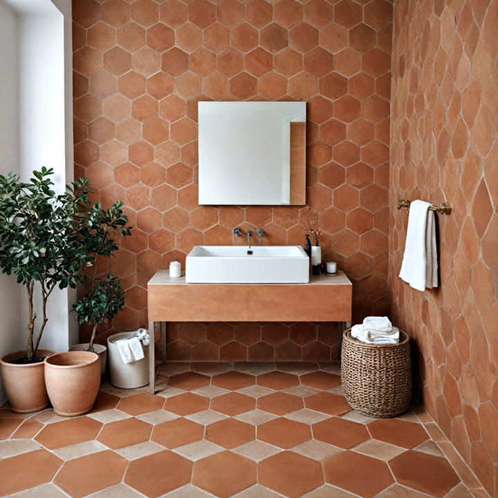 modern geometric terracotta tiles
