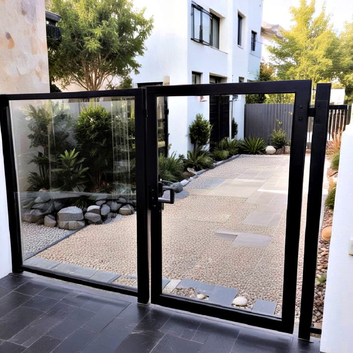 modern glass panel gate
