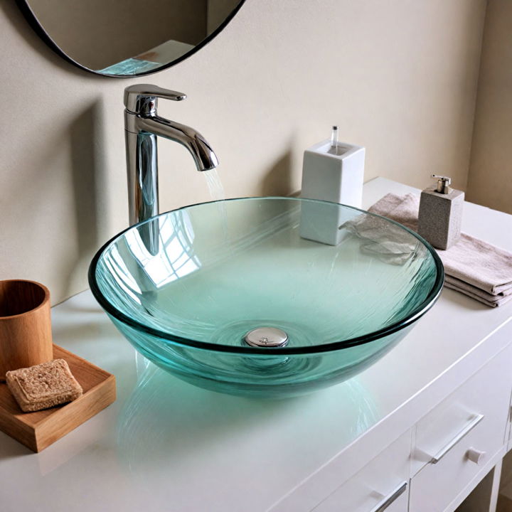 modern glass sinks for small bathroom