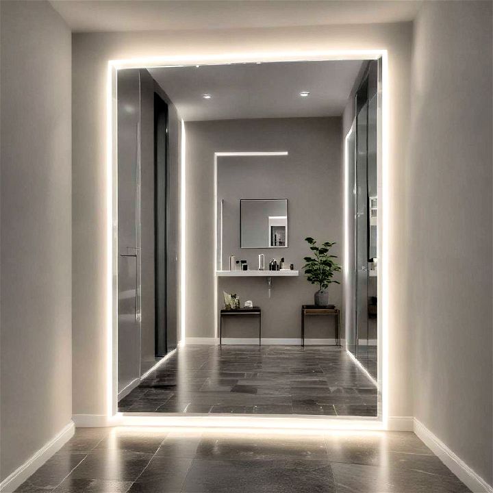 modern led mirrors hallway decor
