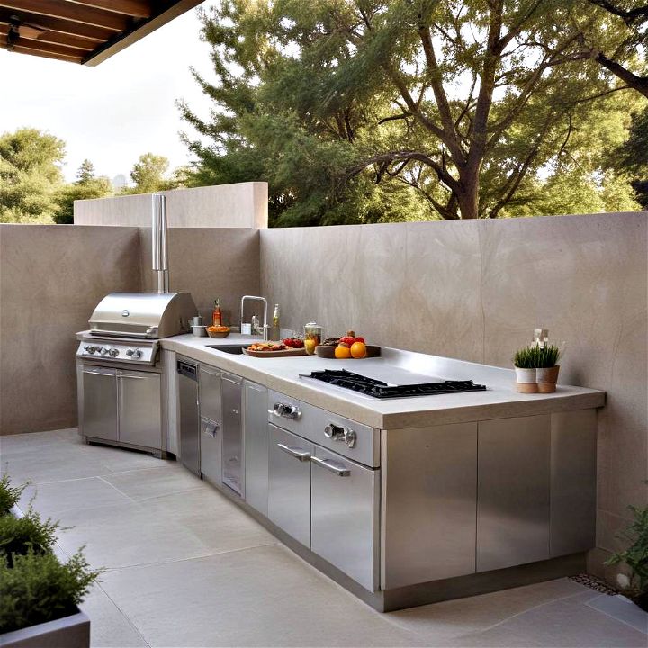 modern minimalist outdoor kitchen