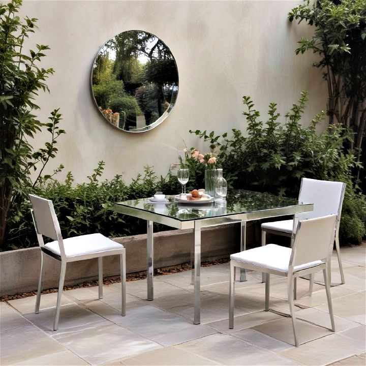 modern mirrored garden furniture