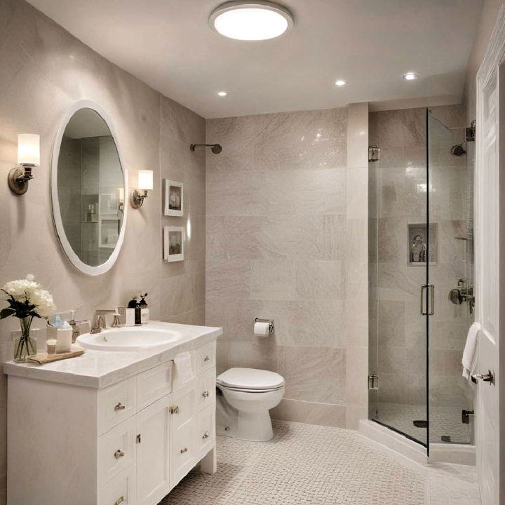 modern recessed lighting for small bathroom