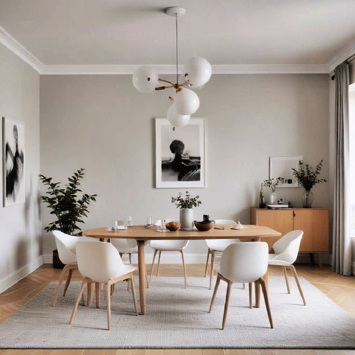 modern scandinavian formal dining room