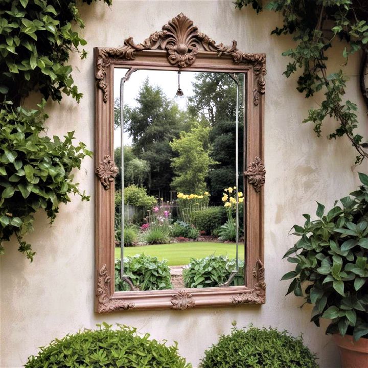 modern to traditional framed outdoor mirror