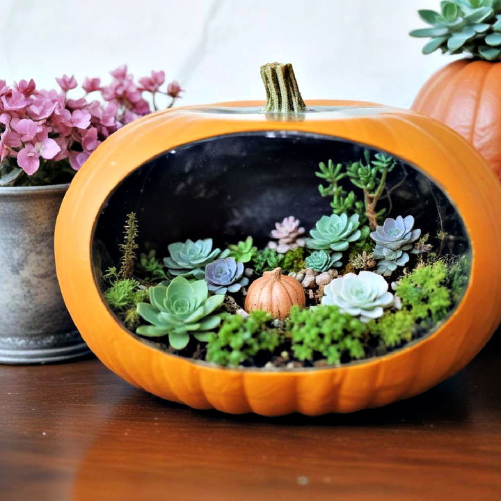 modern twist pumpkin terrariums