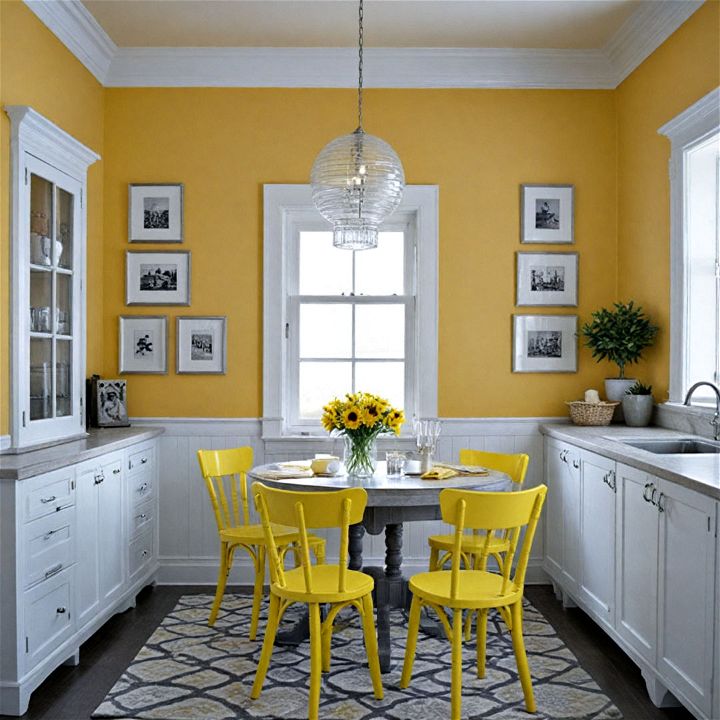 modern yellow wall and gray floor