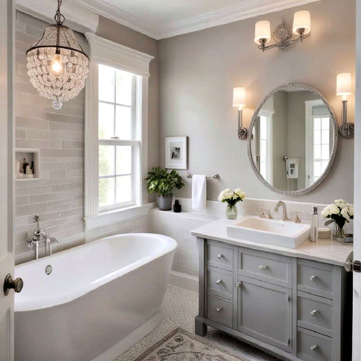 monochromatic color scheme for small bathroom