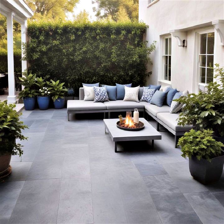 monochromatic scheme concrete patio