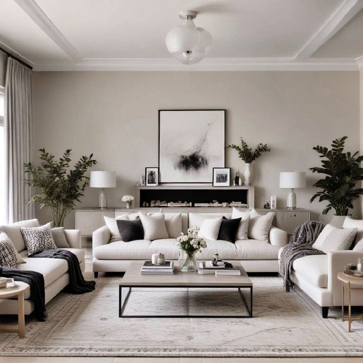 monochrome palette neutral living room