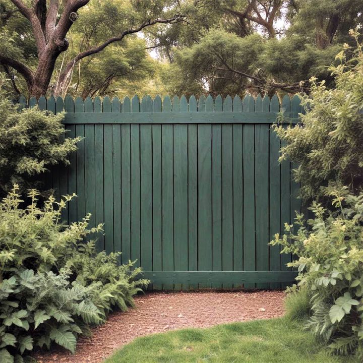 moody forest green fence