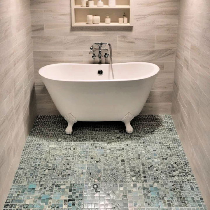 mosaic tiles floor for small bathroom