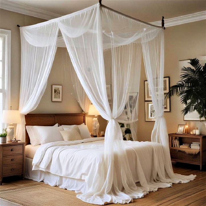 mosquito net around bed