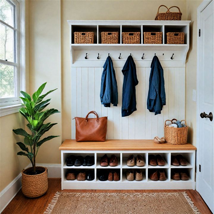 mudroom bench with shoe storage