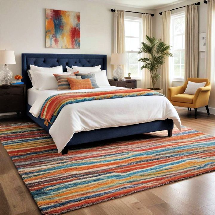multi colored rugs for bedroom