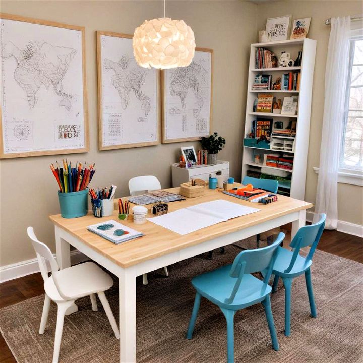 multipurpose learning table for homeschool room