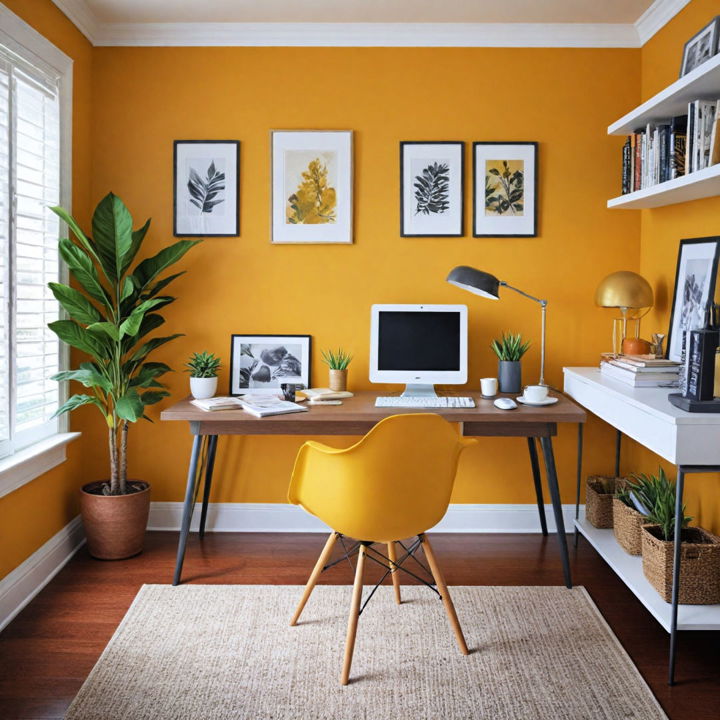 mustard yellow office paint color