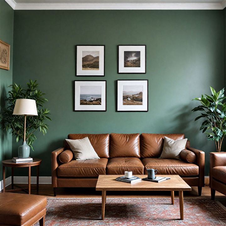 muted green paint wall