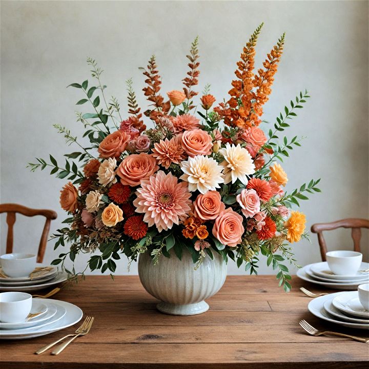 muted tones fall floral arrangement