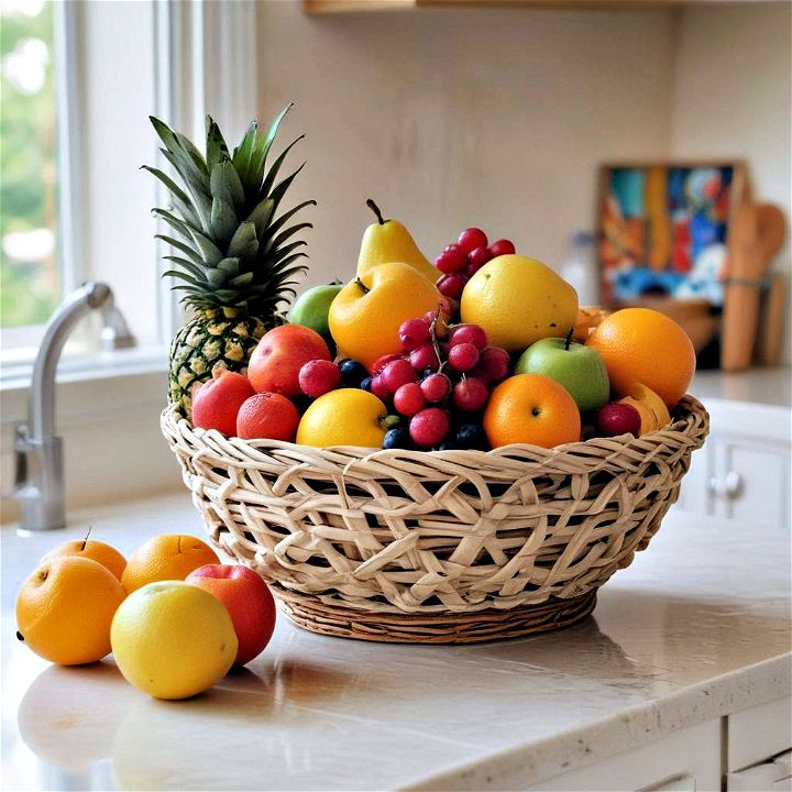 natural fruit bowl for kitchen counter