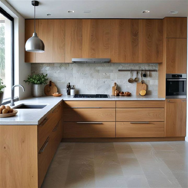 natural materials for minimalist kitchen