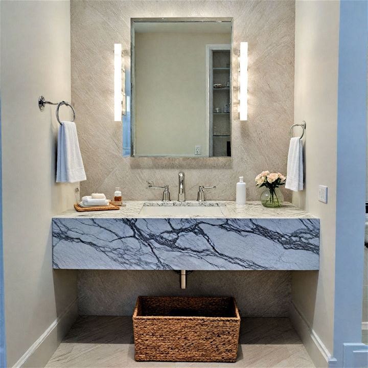 natural stone floating bathroom vanity