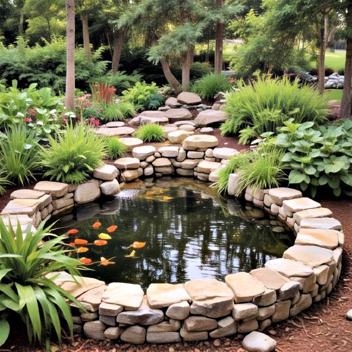 natural stone garden pond