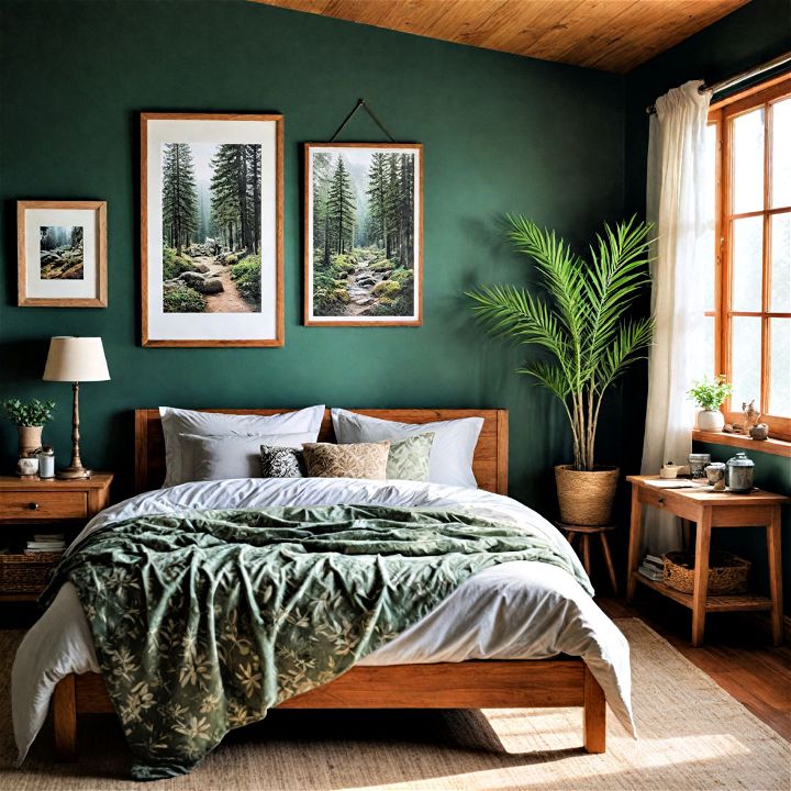 nature inspired bedroom for a woodland escape