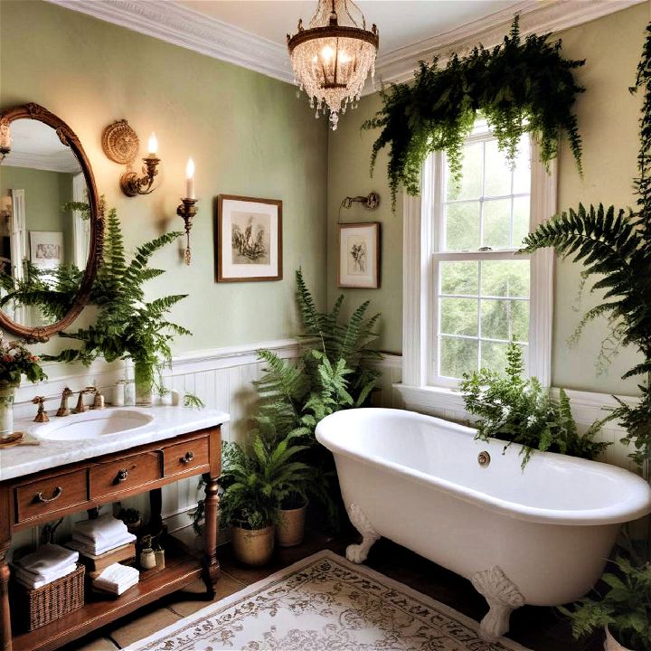 nature inspired décor victorian bathroom