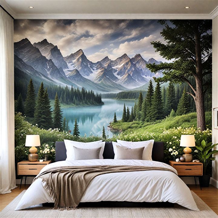 nature inspired mural for a serene retreat
