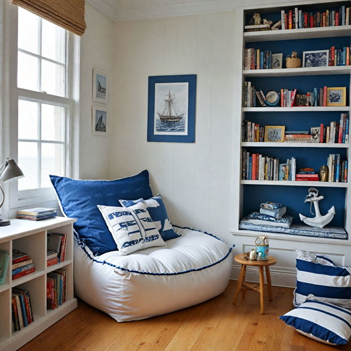 nautical theme reading nook