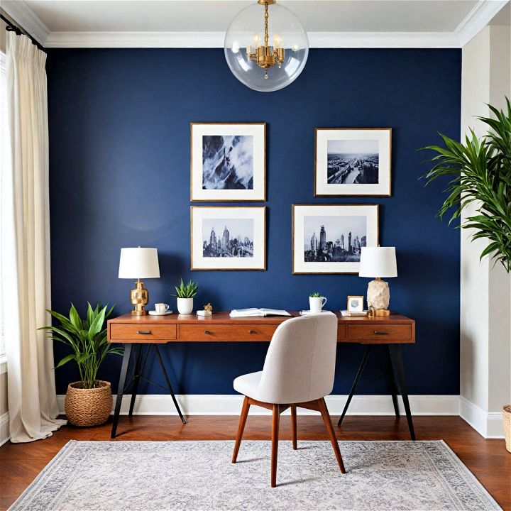 navy blue home office