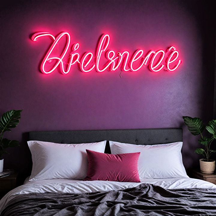 neon sign for bedroom lighting