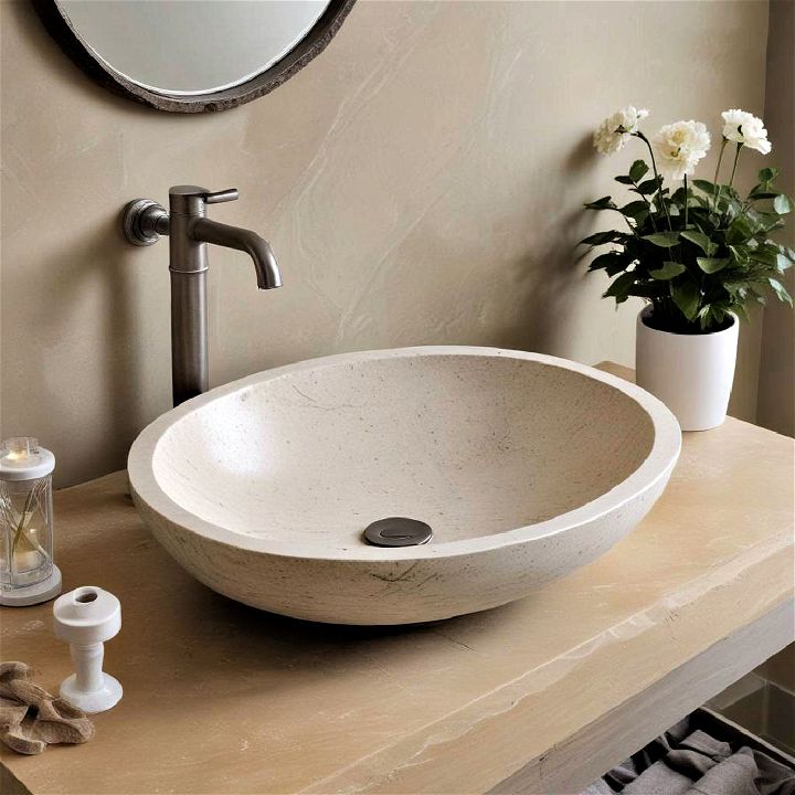 neutral bathroom stone sinks