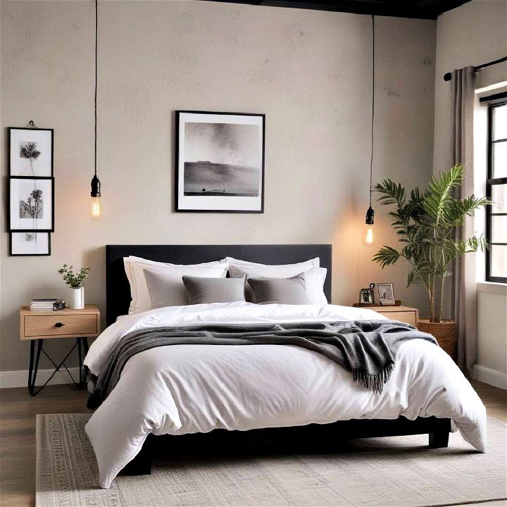 neutral color palette for industrial bedroom