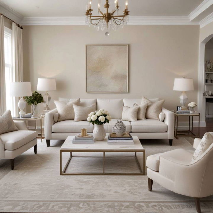 neutral color palette for large living room