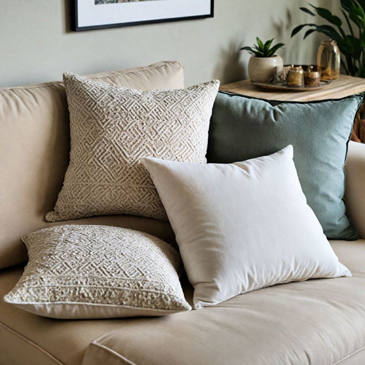 neutral pillows living room