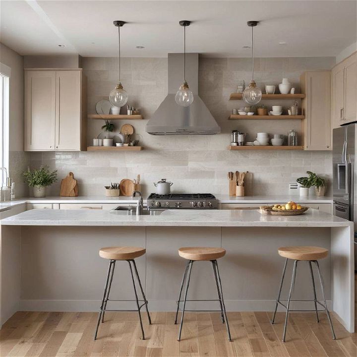 neutral tones for minimalist kitchen
