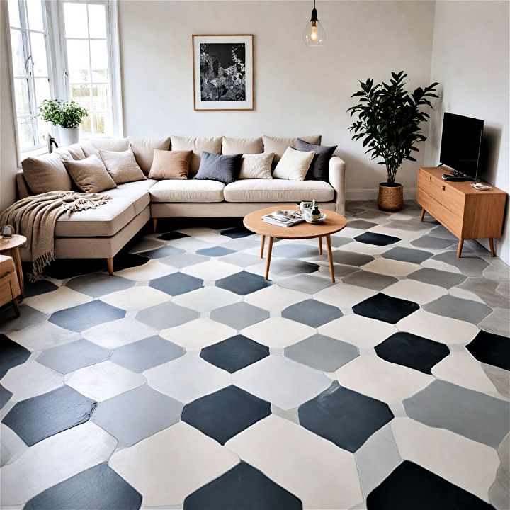 nordic style painted floor