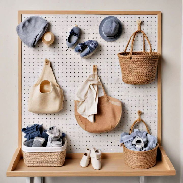 nursery storage pegboard