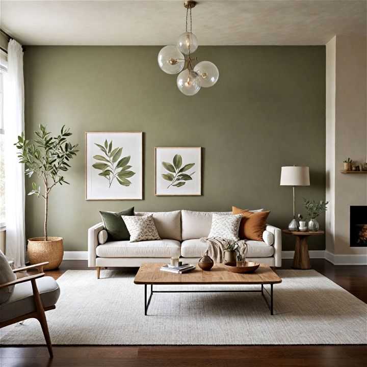 olive green living room
