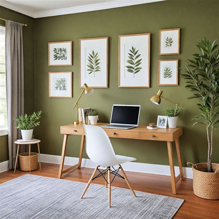 olive green office paint color