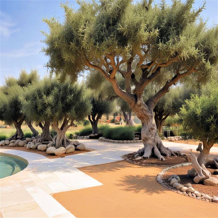 olive trees to add mediterranean touch