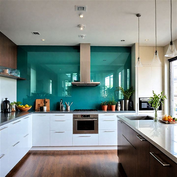 open concept glass accent wall