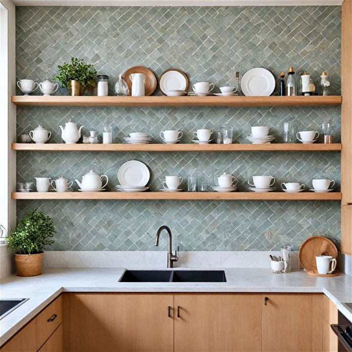 open shelving eclectic kitchen