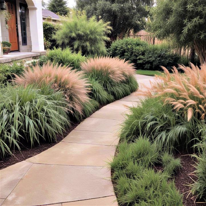 ornamental grasses walkway