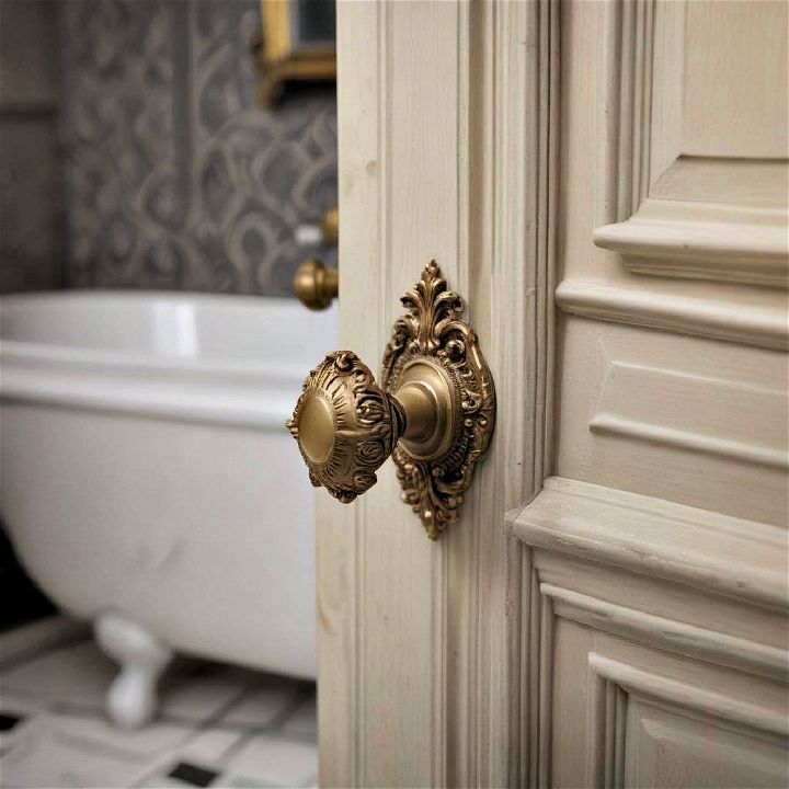 ornate door handle for victorian bathroom
